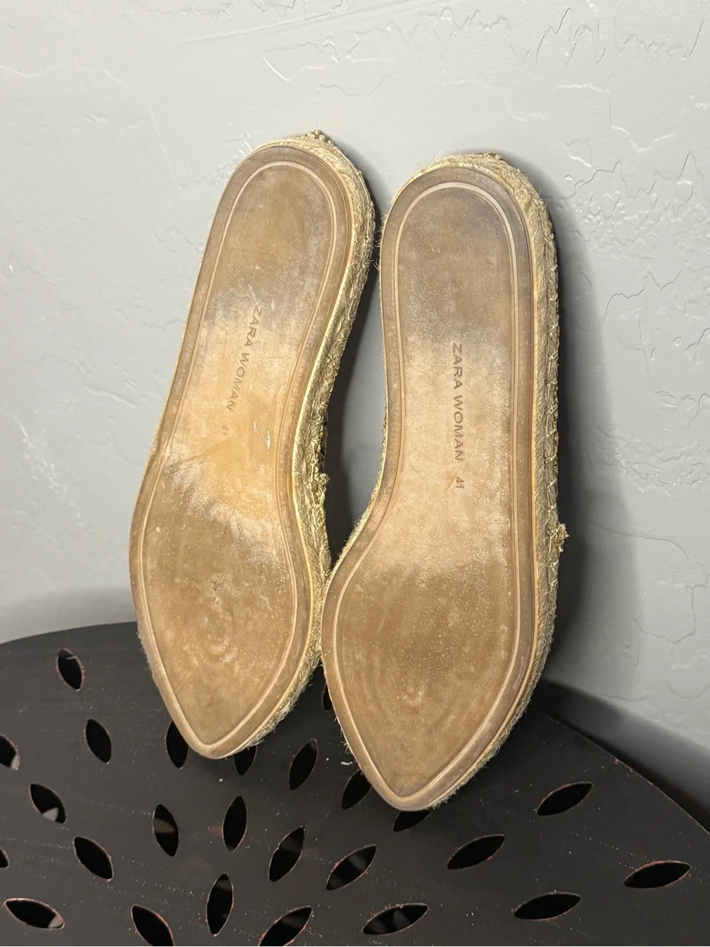 Zara Woven Espadrille Slip-Ons in Natural Beige